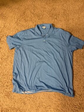 Peter Millar Light Blue Short-Sleeve Polo with Micro Dot Pattern